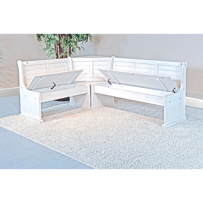 Sunny Designs Wood Side Bench Marble White - Bed & Sofa Hub