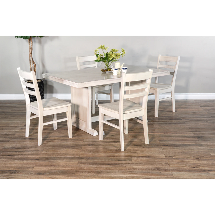 Sunny Designs Rectangular Wood Dining Table Marble White - Bed & Sofa Hub