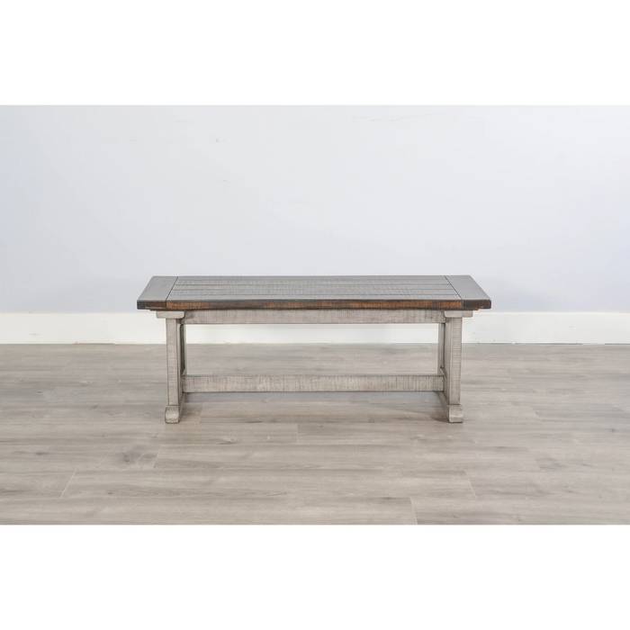 Sunny Designs Wood Side Bench Tobacco Leaf and Alpine Grey - Bed & Sofa Hub