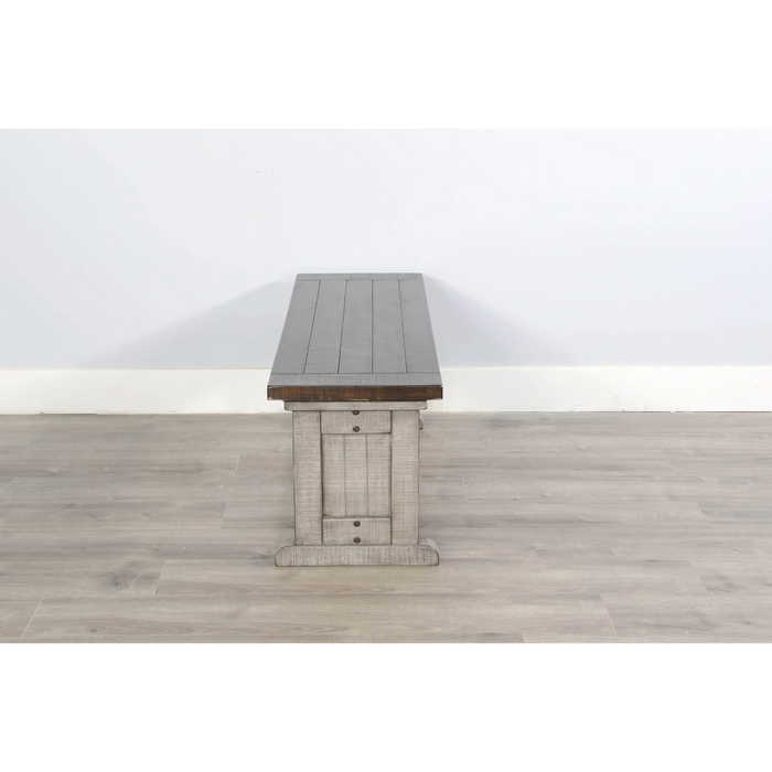 Sunny Designs Wood Side Bench Tobacco Leaf and Alpine Grey - Bed & Sofa Hub