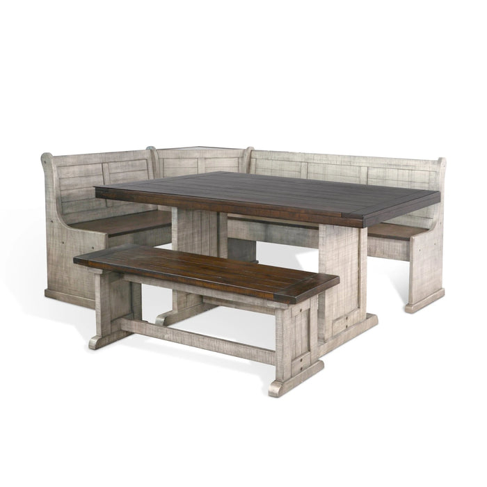 Sunny Designs Wood Breakfast Nook Dining Set Tobacco Leaf and Alpine Grey - Bed & Sofa Hub