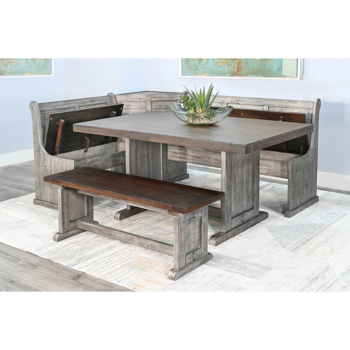 Sunny Designs Wood Breakfast Nook Dining Set Tobacco Leaf and Alpine Grey - Bed & Sofa Hub