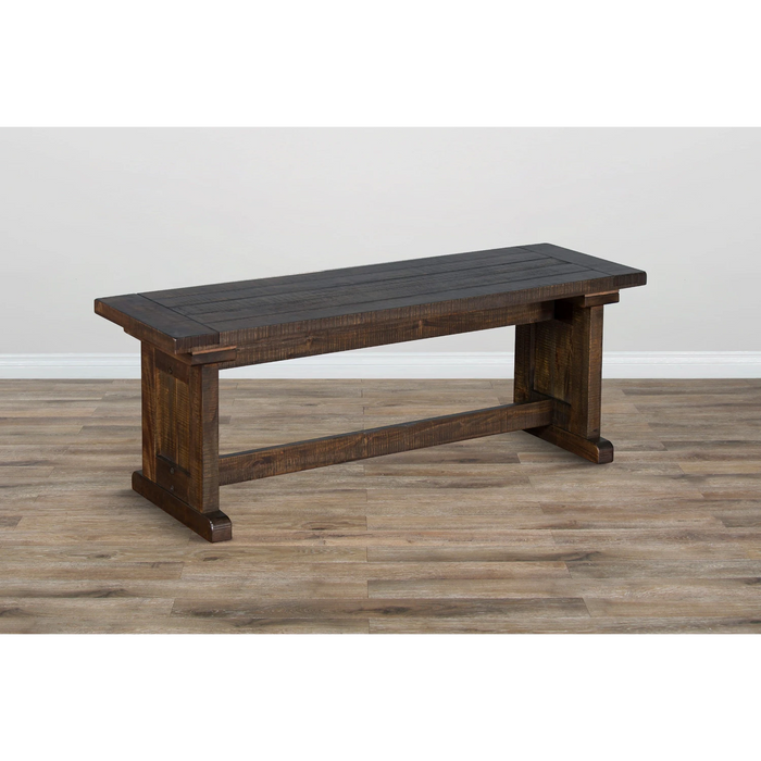 Sunny Designs Wood Side Bench Tobacco Leaf - Bed & Sofa Hub