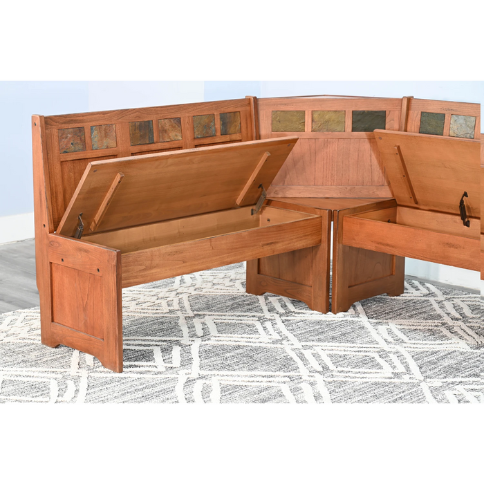 Sunny Designs Sedona Breakfast Nook Set with Side Bench Rustic Oak - Bed & Sofa Hub
