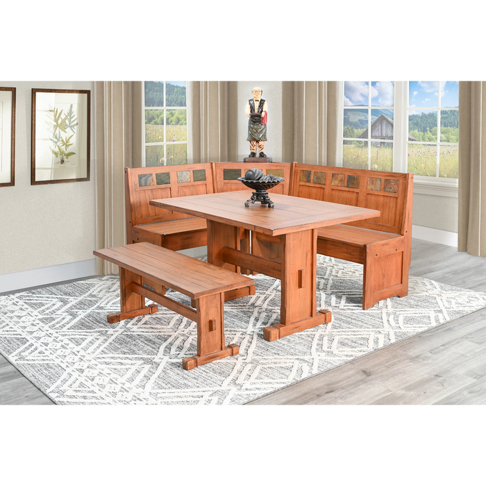 Sunny Designs Sedona Breakfast Nook Set with Side Bench Rustic Oak - Bed & Sofa Hub