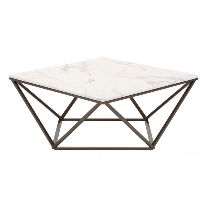 Zuo Tintern Coffee Table White & Antique Bronze - Bed & Sofa Hub