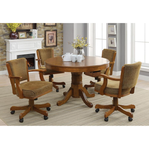 Coaster Mitchell 5-piece 3-in-1 Game Table and Dining Room Set Amber - Bed & Sofa Hub
