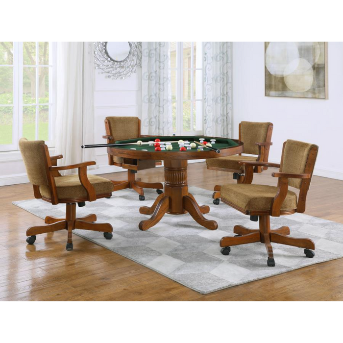 Coaster Mitchell 5-piece 3-in-1 Game Table and Dining Room Set Amber - Bed & Sofa Hub