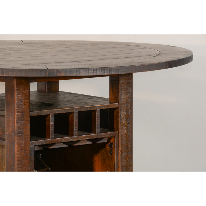 Sunny Designs 54" Round Counter Height Dining Table Tobacco Leaf - Bed & Sofa Hub