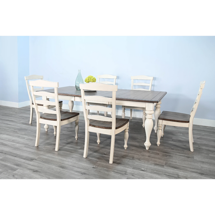 Sunny Designs Pasadena Rectangular Extension Dining Table Marble White / Buckskin - Bed & Sofa Hub