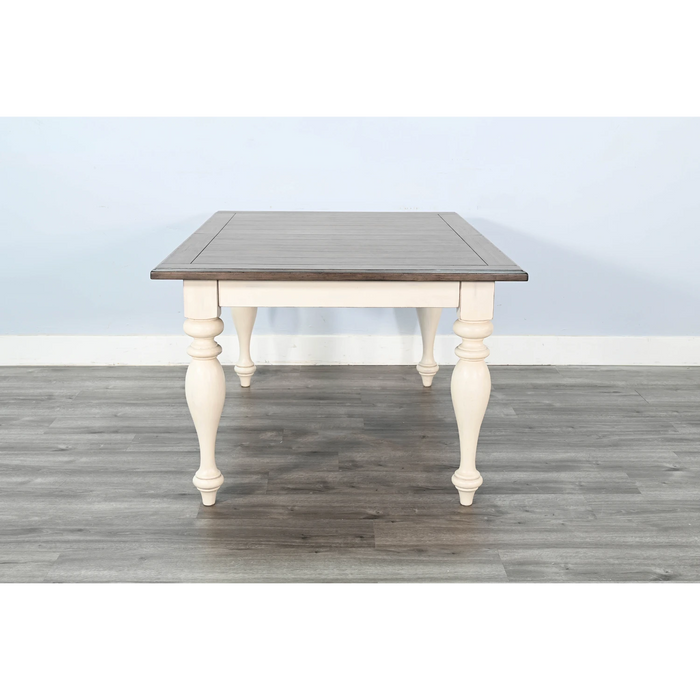 Sunny Designs Pasadena Rectangular Extension Dining Table Marble White / Buckskin - Bed & Sofa Hub