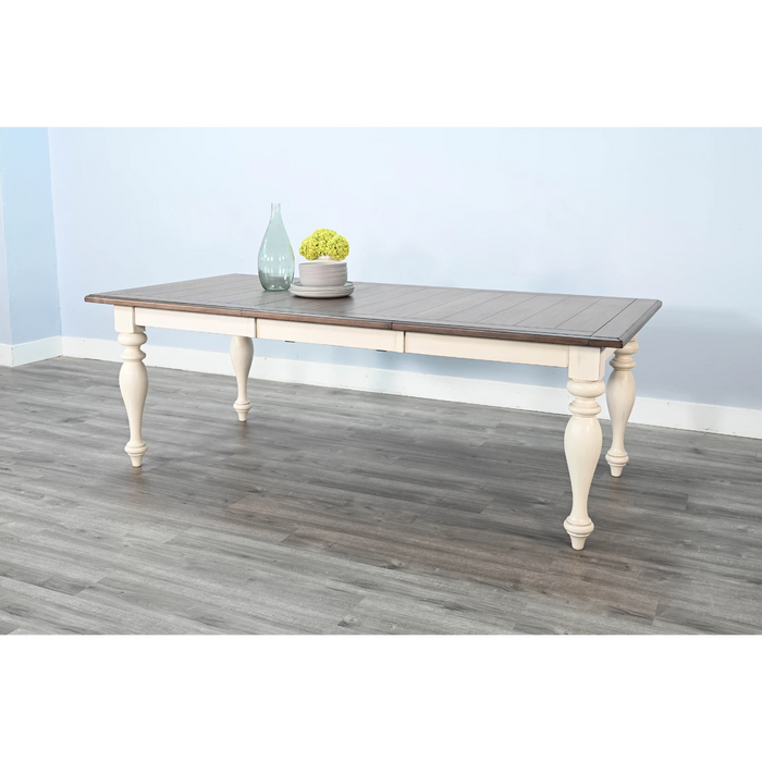 Sunny Designs Pasadena Rectangular Extension Dining Table Marble White / Buckskin - Bed & Sofa Hub