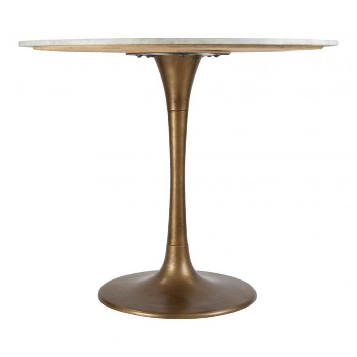 Zuo Fullerton Dining Table White & Gold - Bed & Sofa Hub