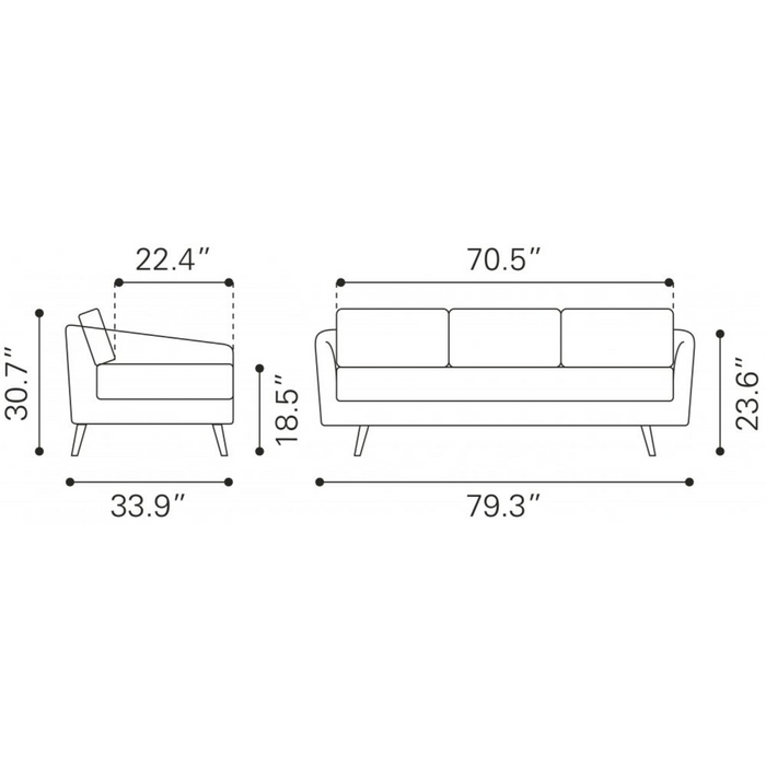 ZUO Divinity Sofa Brown - Bed & Sofa Hub