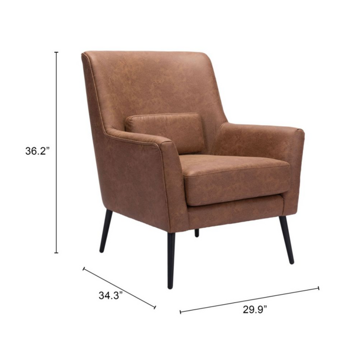 Zuo Ontario Accent Chair Vintage Brown - Bed & Sofa Hub