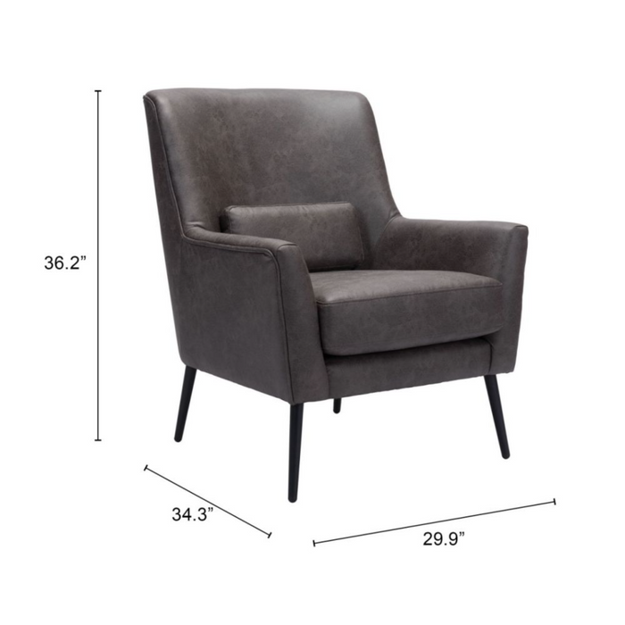Zuo Ontario Accent Chair Vintage Black - Bed & Sofa Hub