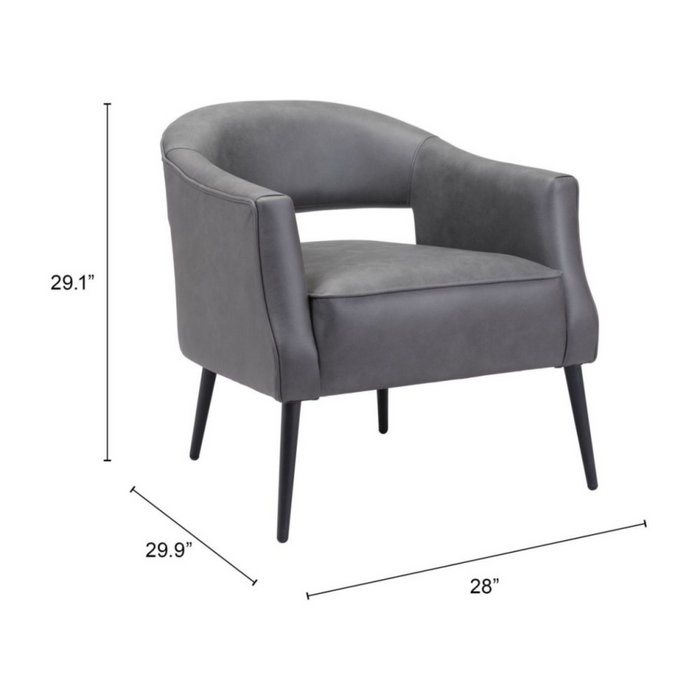 Zuo Berkeley Accent Chair Vintage Gray - Bed & Sofa Hub