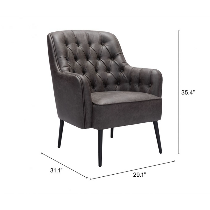 Zuo Tasmania Accent Chair Vintage Black - Bed & Sofa Hub