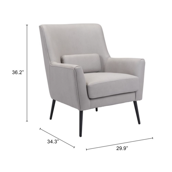 Zuo Ontario Accent Chair Gray - Bed & Sofa Hub