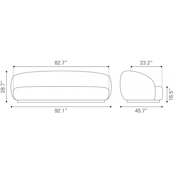 ZUO Tibet Sofa Olive Green - Bed & Sofa Hub