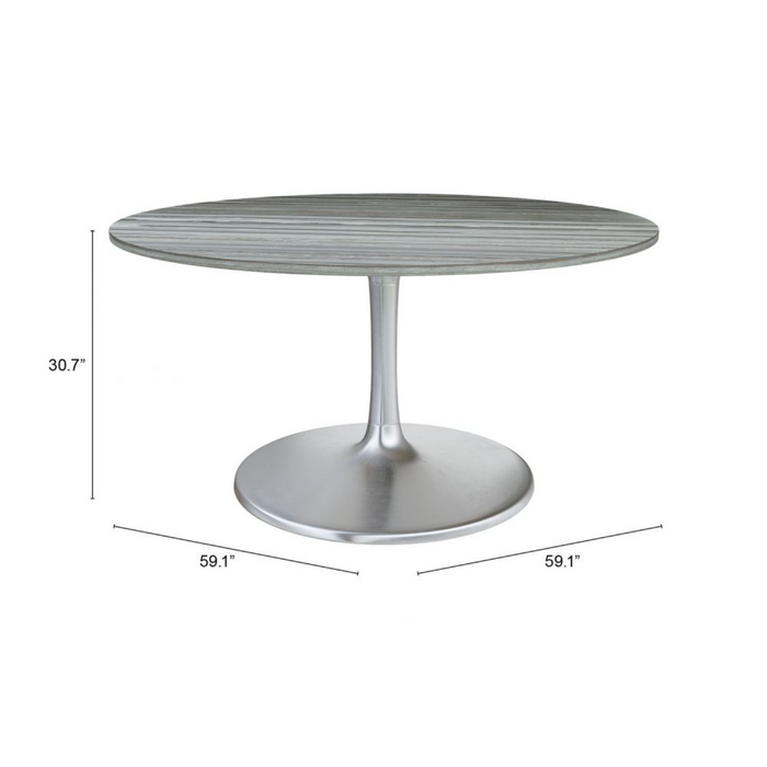 Zuo Star City Dining Table (60") Gray & Silver - Bed & Sofa Hub