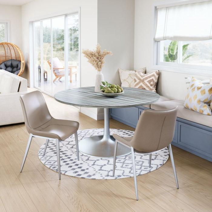 Zuo Star City Dining Table (60") Gray & Silver - Bed & Sofa Hub