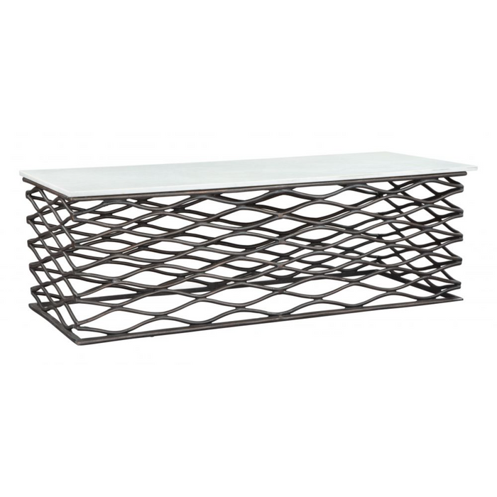 Zuo Duchess Coffee Table White & Antique Bronze - Bed & Sofa Hub