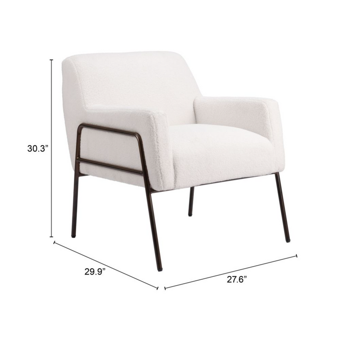 Zuo Charleston Accent Chair Cream - Bed & Sofa Hub