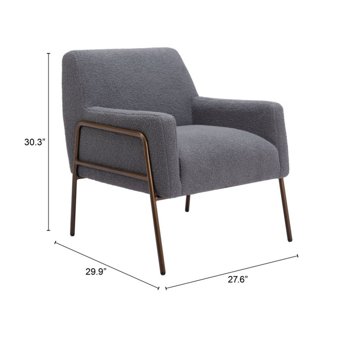 Zuo Charleston Accent Chair Gray - Bed & Sofa Hub