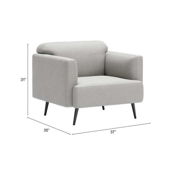 Zuo Amsterdam Armchair Light Gray - Bed & Sofa Hub