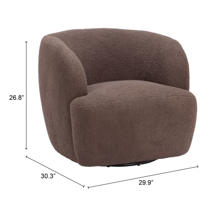 Zuo Govan Swivel Chair Brown - Bed & Sofa Hub