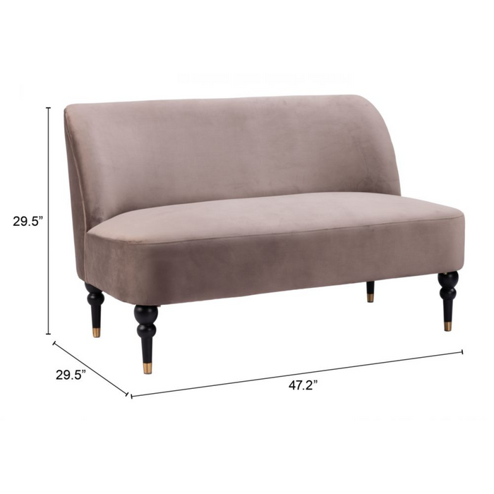 Zuo Bintulu Loveseat Taupe - Bed & Sofa Hub