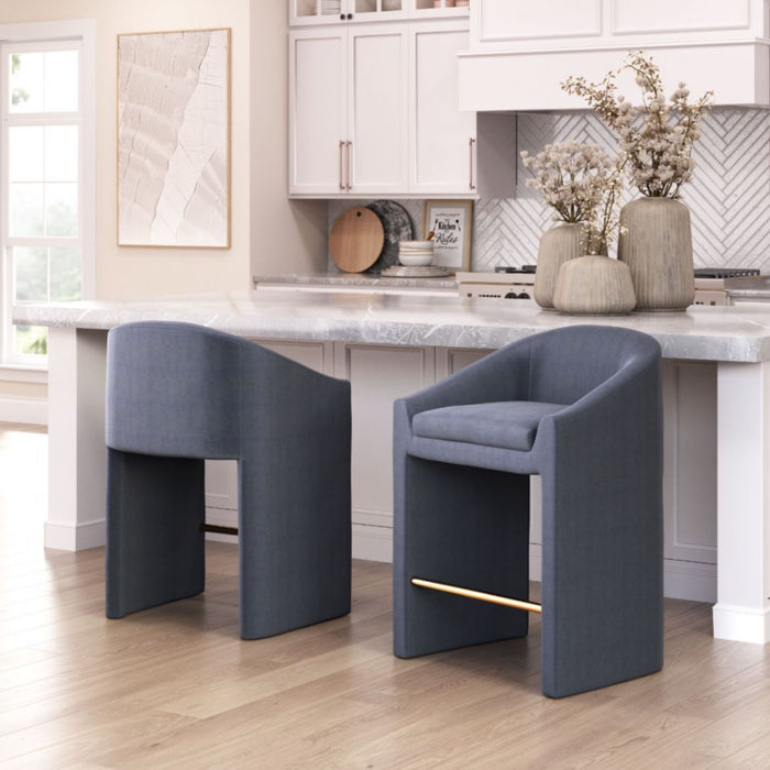 Zuo Emas Counter Stool Midnight Gray - Bed & Sofa Hub