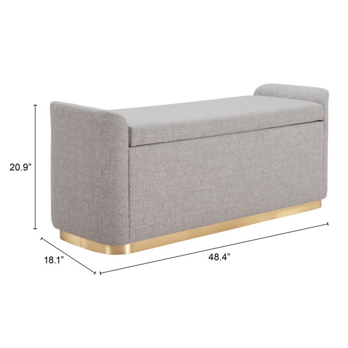 Zuo Dobo Storage Bench Gray - Bed & Sofa Hub