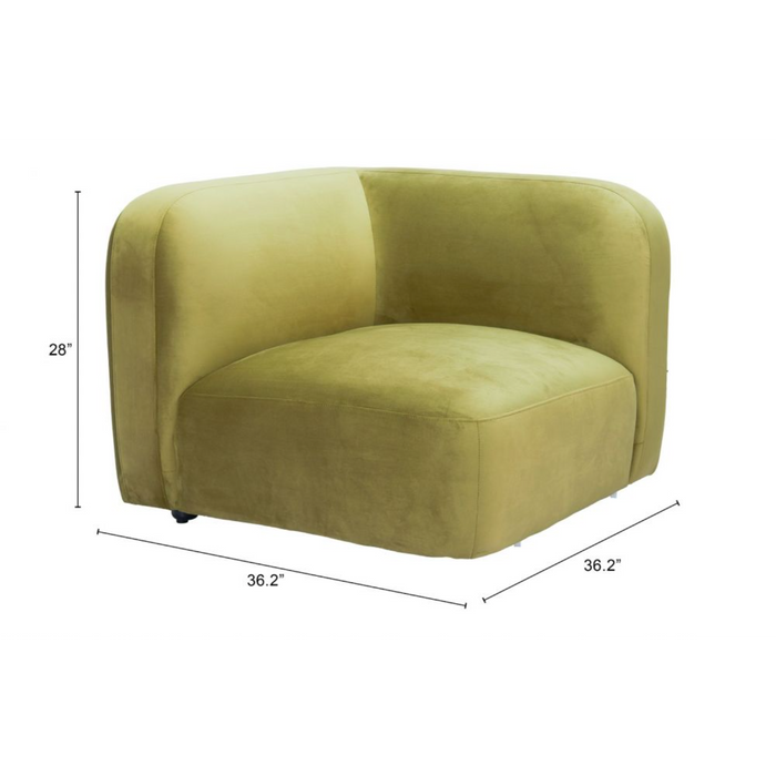 Zuo Biak Corner Chair Green - Bed & Sofa Hub
