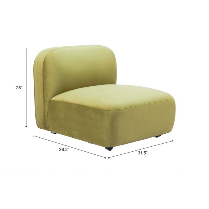Zuo Biak Middle Chair Green - Bed & Sofa Hub