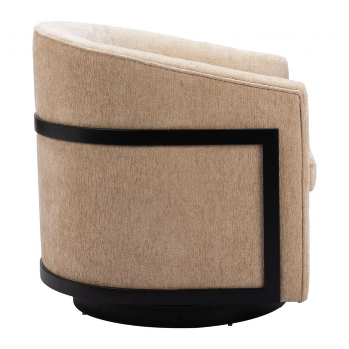 Zuo Hanko Swivel Chair Golden Beige - Bed & Sofa Hub