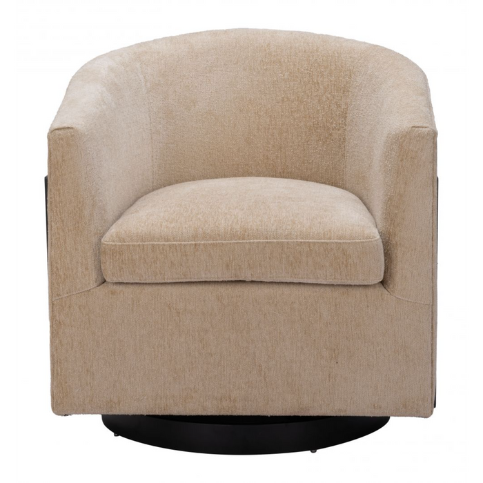 Zuo Hanko Swivel Chair Golden Beige - Bed & Sofa Hub