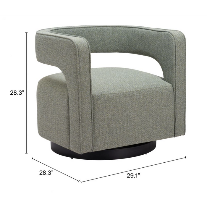 Zuo Turku Swivel Chair Sage Green - Bed & Sofa Hub