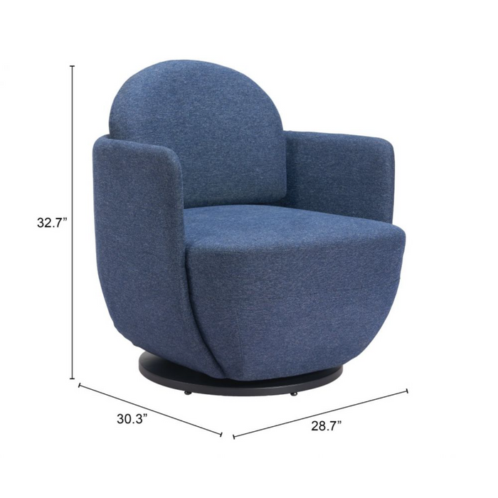 Zuo Bant Swivel Chair Blue - Bed & Sofa Hub