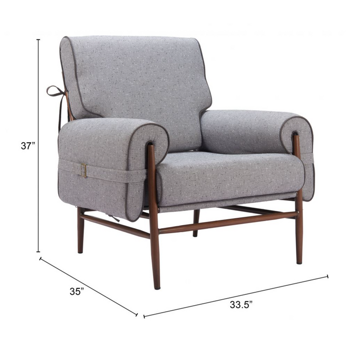 Zuo Klem Accent Chair Gray - Bed & Sofa Hub