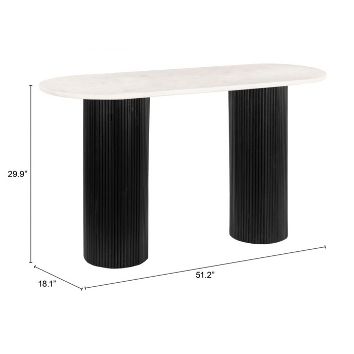 Zuo Izola Console Table White & Black - Bed & Sofa Hub