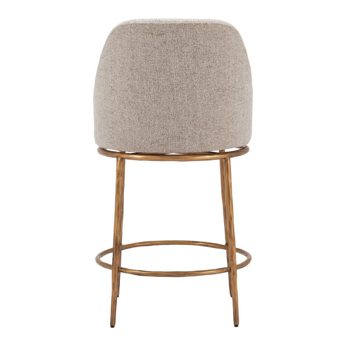 Zuo Nordhavn Swivel Counter Stool Beige & Gold - Bed & Sofa Hub
