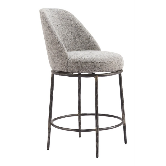 Zuo Nordhavn Swivel Counter Stool Gray - Bed & Sofa Hub
