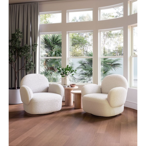 Zuo Pilka Swivel Chair White - Bed & Sofa Hub