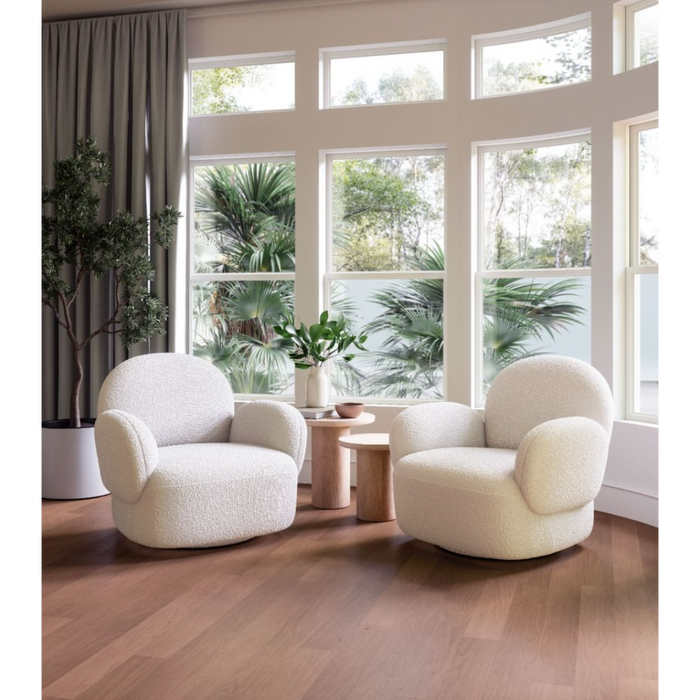 Zuo Pilka Swivel Chair White - Bed & Sofa Hub