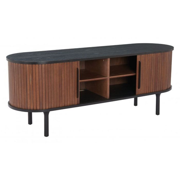 Zuo Koriana Entertainment Stand Black & Walnut - Bed & Sofa Hub