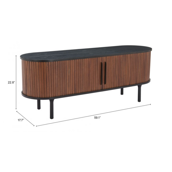 Zuo Koriana Entertainment Stand Black & Walnut - Bed & Sofa Hub