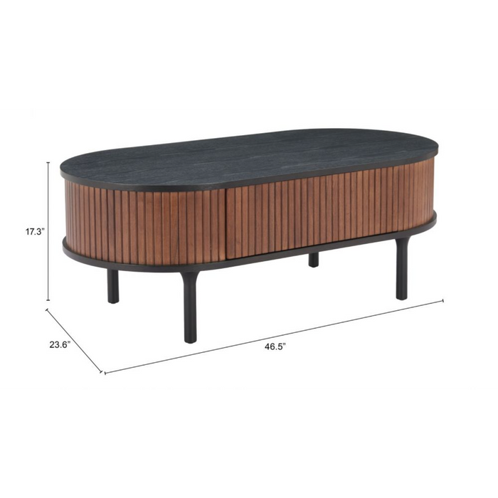 Zuo Koriana Coffee Table Black & Walnut - Bed & Sofa Hub