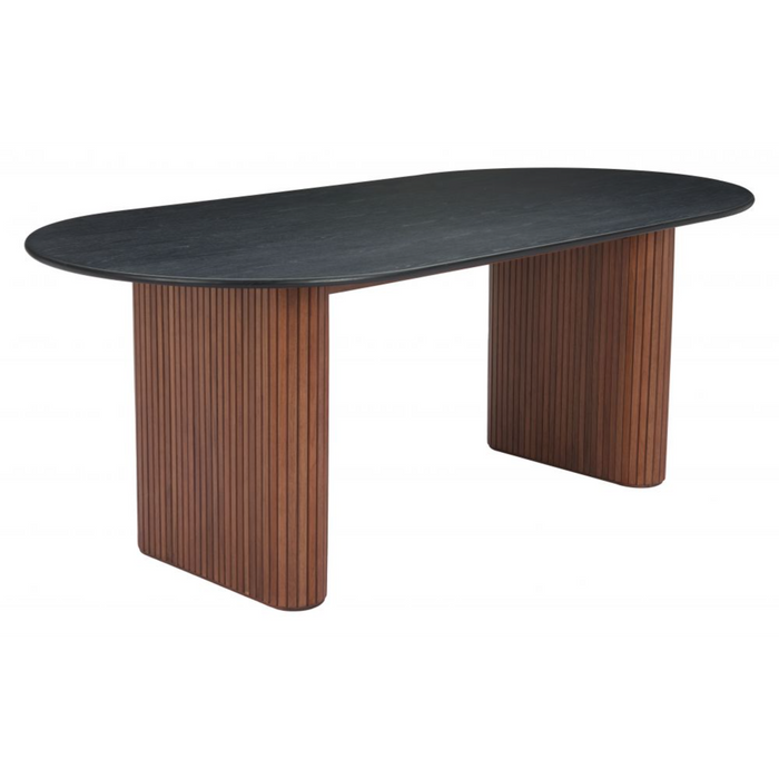 Zuo Lassig Dining Table Black & Walnut - Bed & Sofa Hub